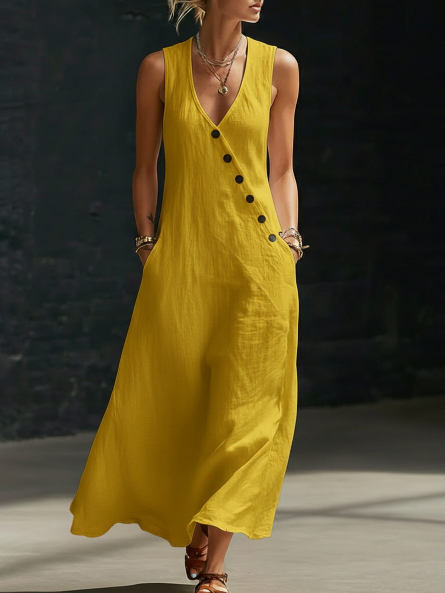 The Sophie | Button-Up Minimalist Midi Dress