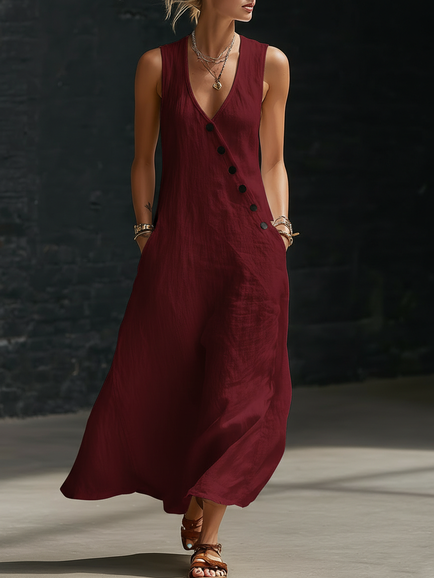 The Sophie | Button-Up Minimalist Midi Dress