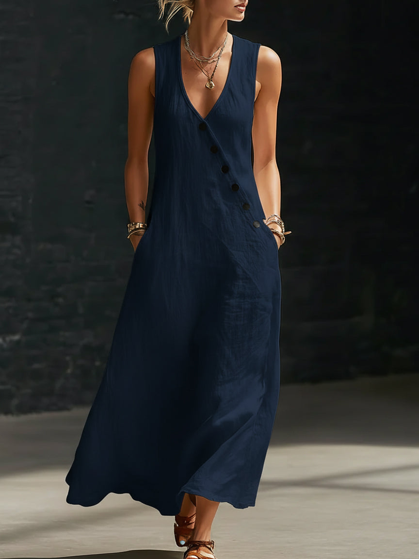 The Sophie | Button-Up Minimalist Midi Dress