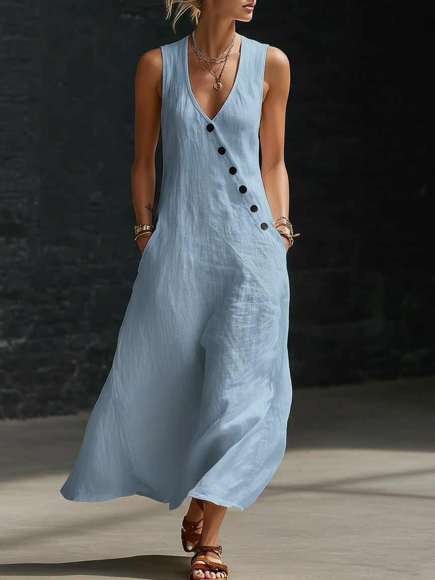 The Sophie | Button-Up Minimalist Midi Dress