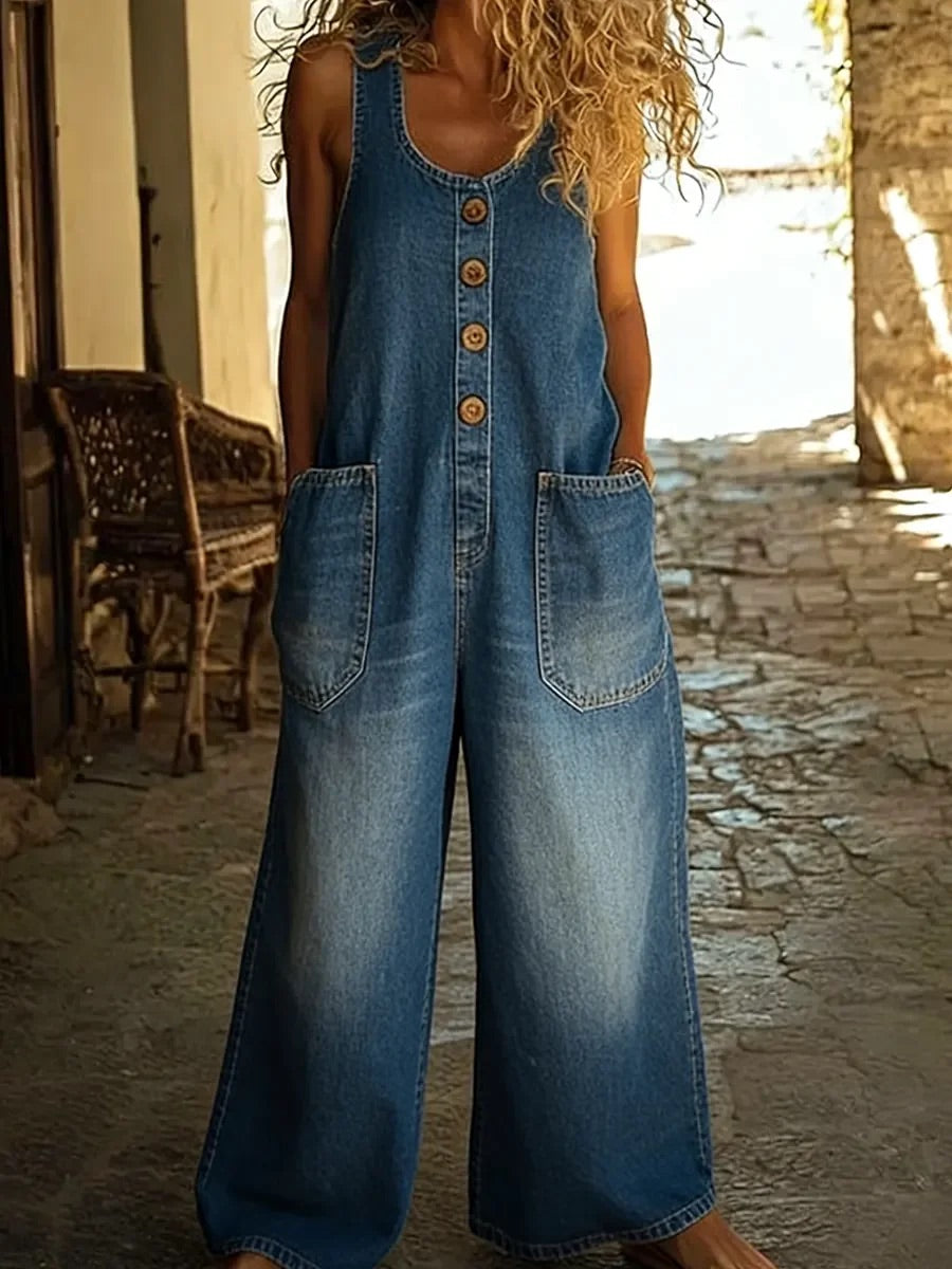 Ruth | Vintage Organised Cotton Denim Trousers