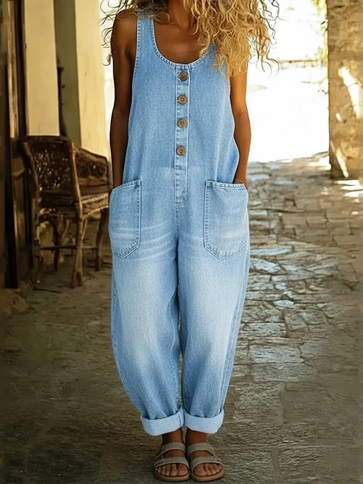 Ruth | Vintage Organised Cotton Denim Trousers